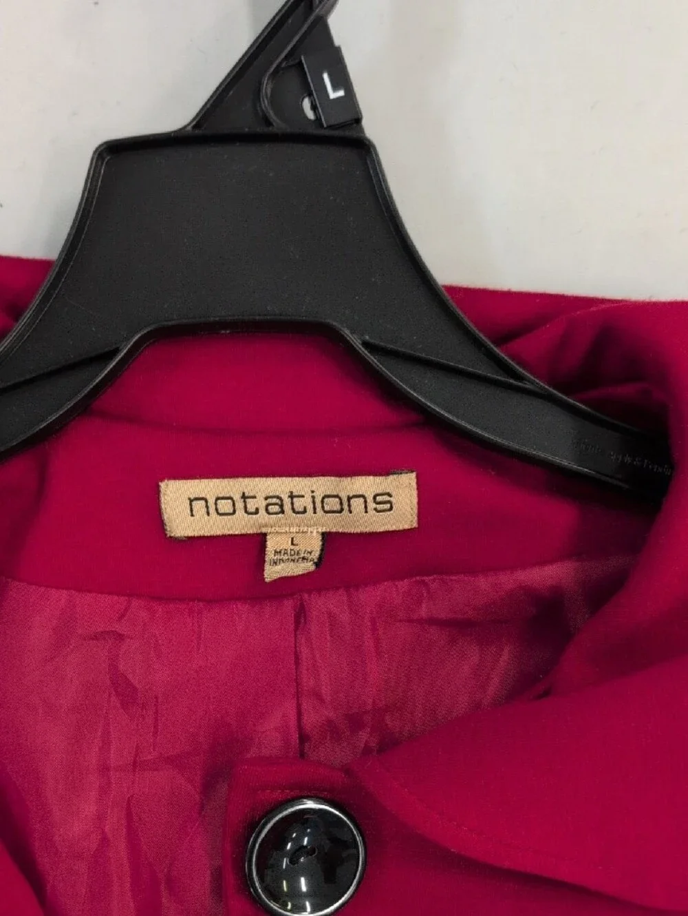 Notations Girls' Raspberry Button-Front Pea Coat
